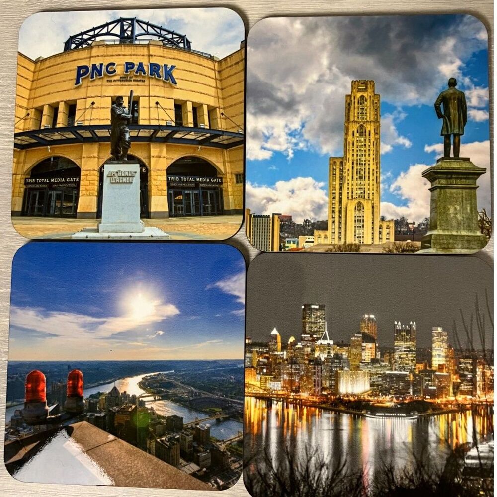 set of 4 Pittsburgh coasters